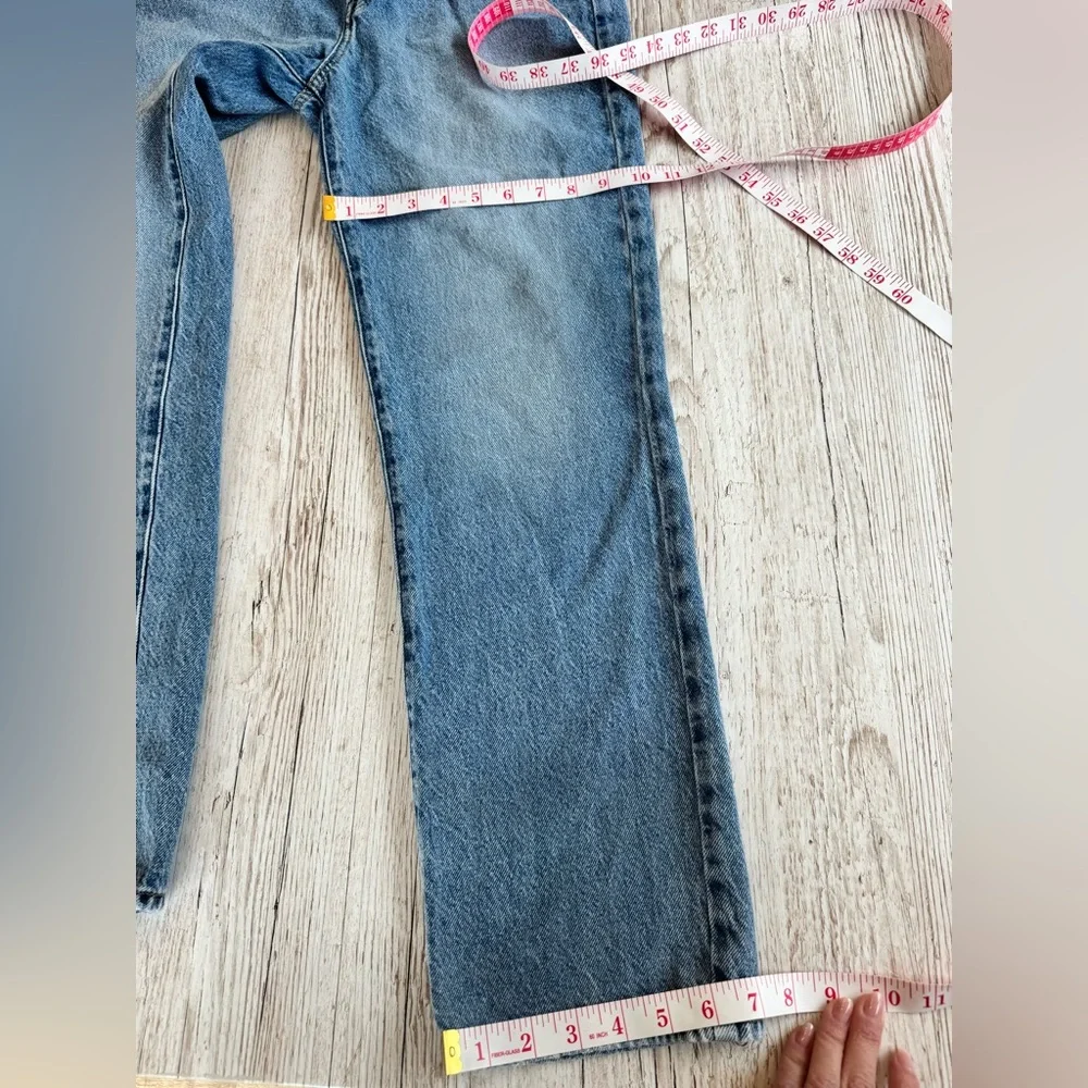PacSun Dad Jean Button Fly Classic Straight Fit High Rise Blue Denim Jeans 27 - Picture 7 of 9